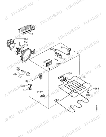 Взрыв-схема плиты (духовки) Zanussi ZBM762X - Схема узла Functional parts